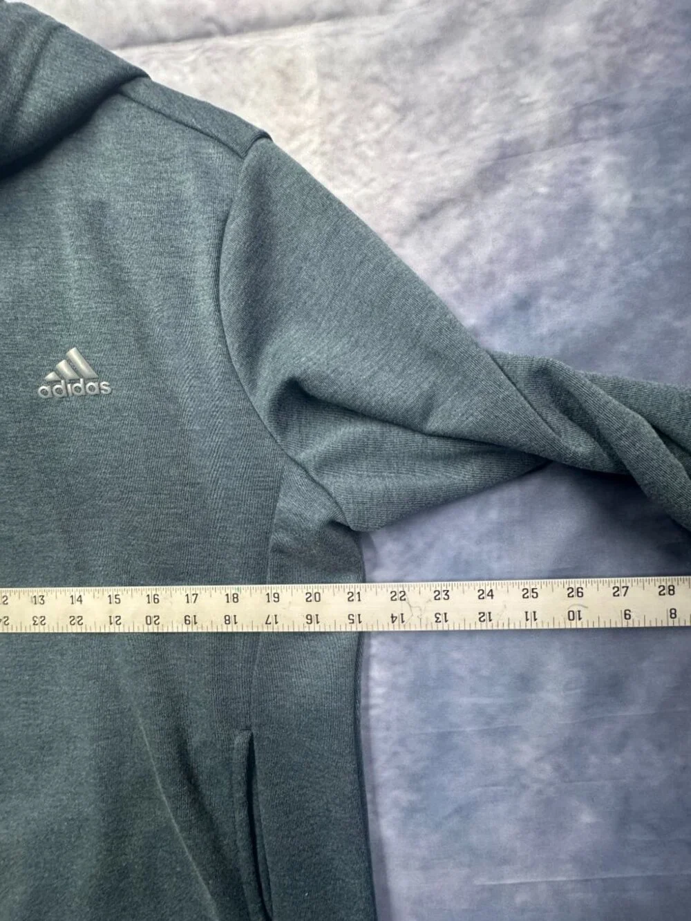 Adidas Hoodie Mens Medium Heather Green Athletic Pullover Sweatshirt Activewear